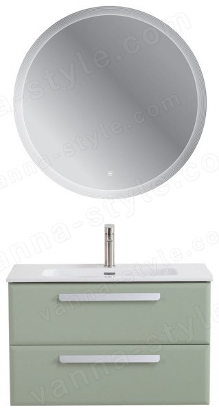 Тумба с раковиной Cezares Eco-cer-n 00-00021369 81x51 подвесная, светло-зеленая матовая 81x51 подвесная, светло-зеленая матовая