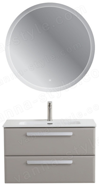 Тумба с раковиной Cezares Eco-cer-n 00-00021370 81x51 подвесная, серо-бежевая матовая 81x51 подвесная, серо-бежевая матовая