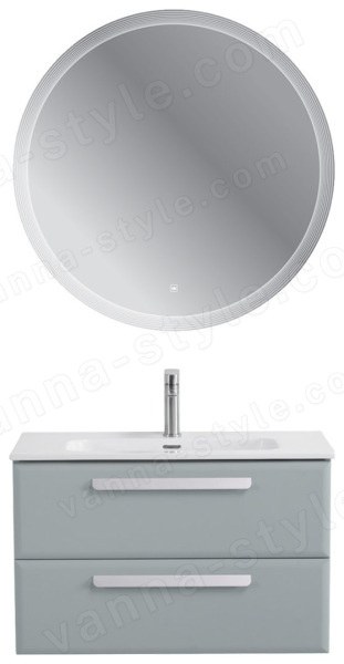 Тумба с раковиной Cezares Eco-cer-n 00-00021371 81x51 подвесная, серо-голубая матовая 81x51 подвесная, серо-голубая матовая
