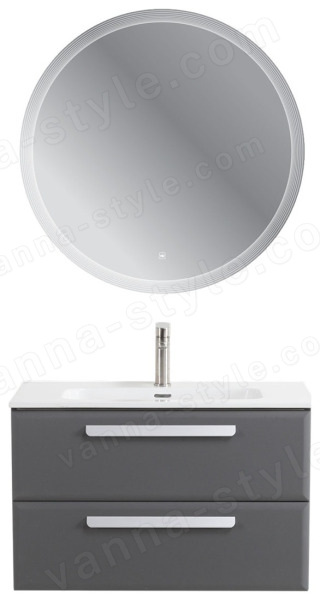Тумба с раковиной Cezares Eco-cer-n 00-00021373 81x51 подвесная, темно-серая матовая 81x51 подвесная, темно-серая матовая