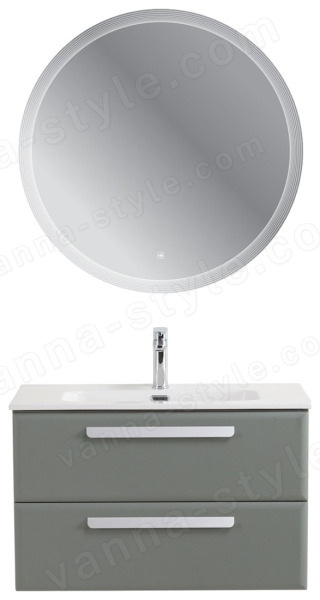 Тумба с раковиной Cezares Eco-cer-n 00-00021377 81x51 подвесная, серо-зеленая матовая 81x51 подвесная, серо-зеленая матовая