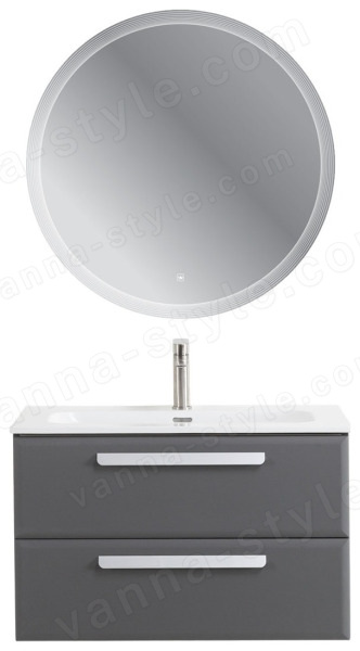 Тумба с раковиной Cezares Eco-cer-n 00-00021378 81x51 подвесная, темно-серая матовая 81x51 подвесная, темно-серая матовая