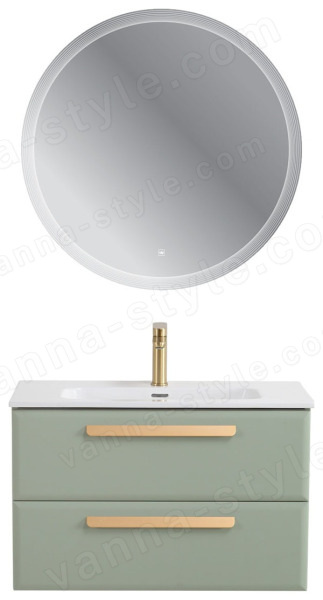 Тумба с раковиной Cezares Eco-cer-n 00-00021379 81x51 подвесная, светло-зеленая матовая 81x51 подвесная, светло-зеленая матовая