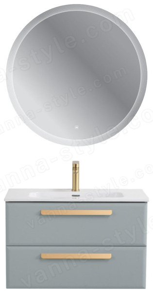 Тумба с раковиной Cezares Eco-cer-n 00-00021381 81x51 подвесная, серо-голубая матовая 81x51 подвесная, серо-голубая матовая
