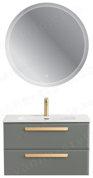 Тумба с раковиной Cezares Eco-cer-n 00-00021382 81x51 подвесная, серо-зеленая матовая 81x51 подвесная, серо-зеленая матовая