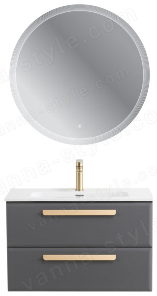 Тумба с раковиной Cezares Eco-cer-n 00-00021383 81x51 подвесная, темно-серая матовая 81x51 подвесная, темно-серая матовая