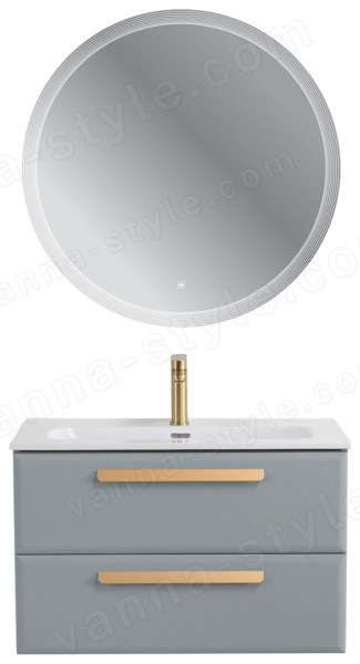 Тумба с раковиной Cezares Eco-cer-n 00-00021386 81x51 подвесная, серо-голубая матовая 81x51 подвесная, серо-голубая матовая