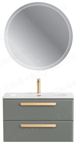 Тумба с раковиной Cezares Eco-cer-n 00-00021387 81x51 подвесная, серо-зеленая матовая 81x51 подвесная, серо-зеленая матовая
