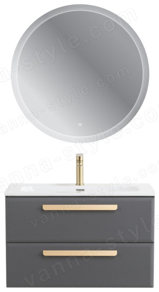Тумба с раковиной Cezares Eco-cer-n 00-00021388 81x51 подвесная, темно-серая матовая 81x51 подвесная, темно-серая матовая
