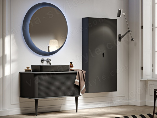 Тумба с раковиной Cezares Idra 00-00018409 98x43 подвесная, черная матовая 98x43 подвесная, черная матовая