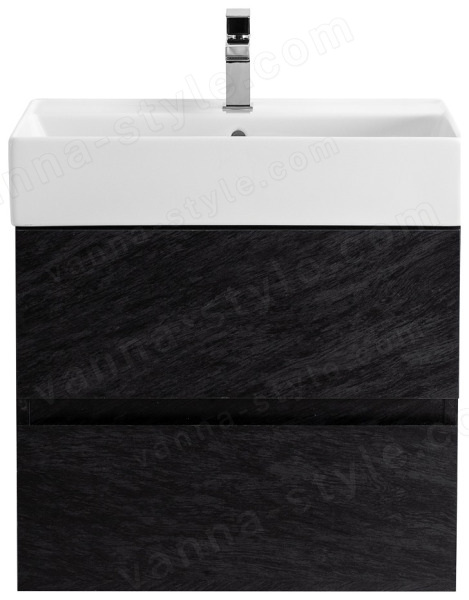 Тумба с раковиной Cezares Molveno 46 00-00012021 60x62 подвесная, черная 60x62 подвесная, черная