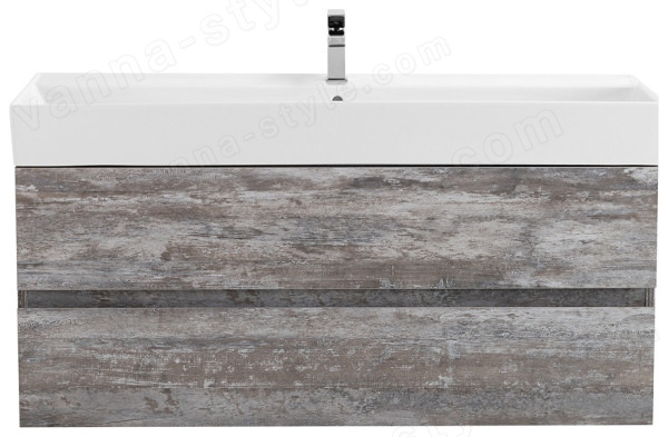 Тумба с раковиной Cezares Molveno 46 00-00012026 120x62 подвесная, серое дерево 120x62 подвесная, серое дерево