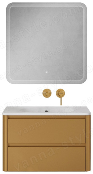 Тумба с раковиной Cezares Relax 00-00018920 80x52 подвесная, брашированное золото 80x52 подвесная, брашированное золото