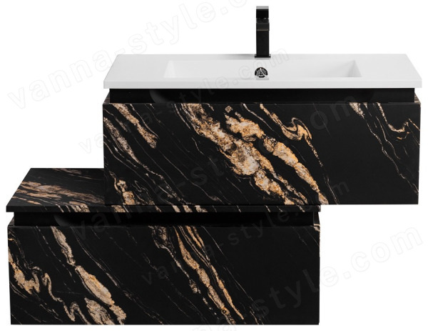 Тумба с раковиной Cezares Slider 00-00017112 100x31 подвесная, черный фьюжн 100x31 подвесная, черный фьюжн
