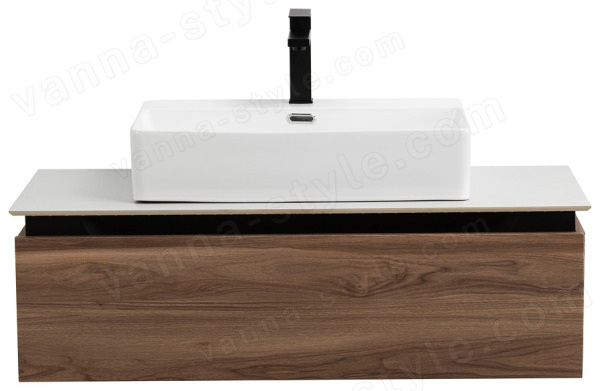 Тумба с раковиной Cezares Slider 00-00018457 101x30 подвесная, орех дымчатый 101x30 подвесная, орех дымчатый