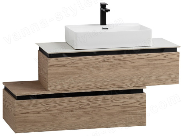 Тумба с раковиной Cezares Slider 00-00018463 101x62 подвесная, дуб тангент 101x62 подвесная, дуб тангент