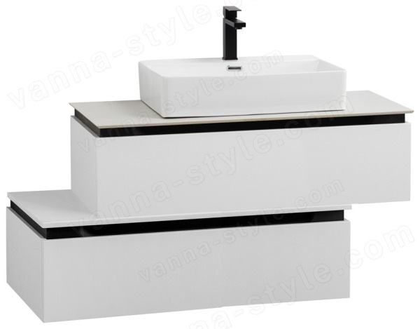 Тумба с раковиной Cezares Slider 00-00018464 101x62 подвесная, белая матовая 101x62 подвесная, белая матовая