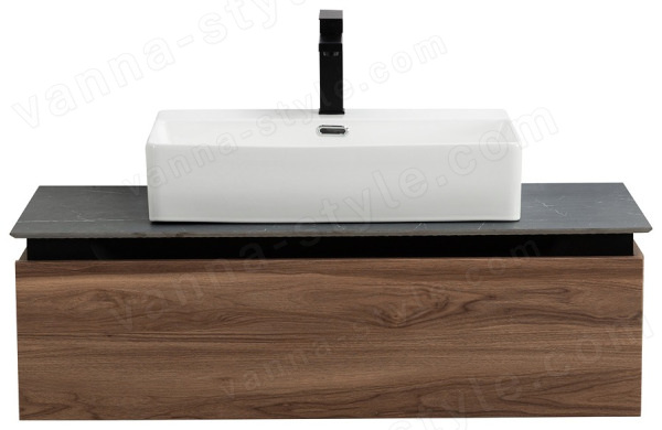 Тумба с раковиной Cezares Slider 00-00018465 101x30 подвесная, орех дымчатый 101x30 подвесная, орех дымчатый