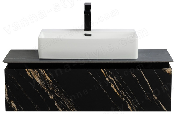 Тумба с раковиной Cezares Slider 00-00018466 101x30 подвесная, черный фьюжн 101x30 подвесная, черный фьюжн