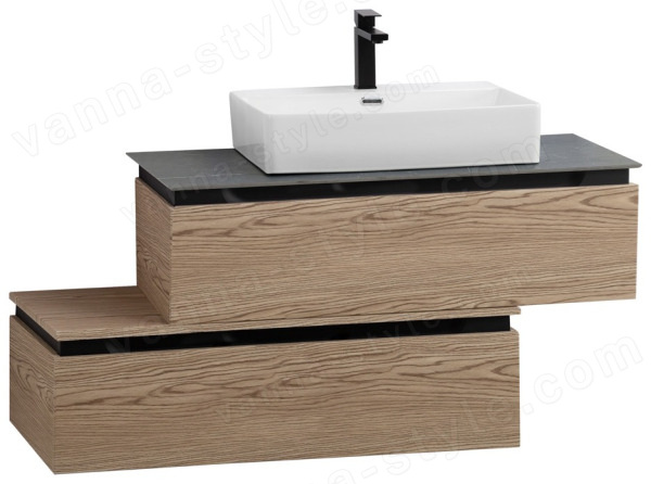 Тумба с раковиной Cezares Slider 00-00018471 101x62 подвесная, дуб тангент 101x62 подвесная, дуб тангент