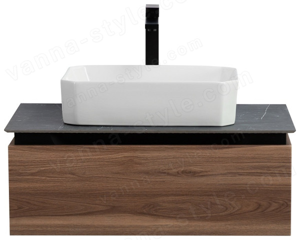 Тумба с раковиной Cezares Slider 00-00018481 81x30 подвесная, орех дымчатый 81x30 подвесная, орех дымчатый