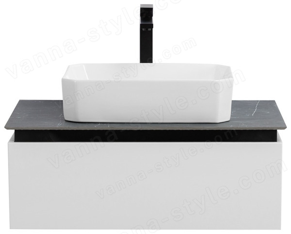 Тумба с раковиной Cezares Slider 00-00018484 81x30 подвесная, белая матовая 81x30 подвесная, белая матовая