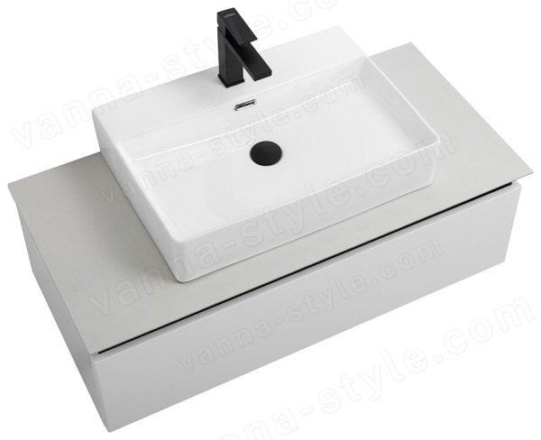 Тумба с раковиной Cezares Slider 45782 101x30 подвесная, белая матовая 101x30 подвесная, белая матовая