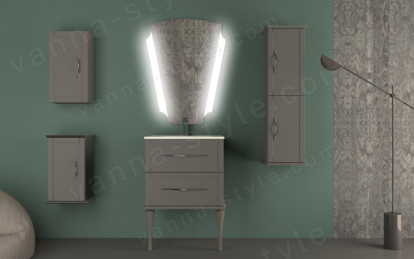 Тумба с раковиной Cezares Tiffany 00-00012646 60x56 подвесная, серое облако 60x56 подвесная, серое облако