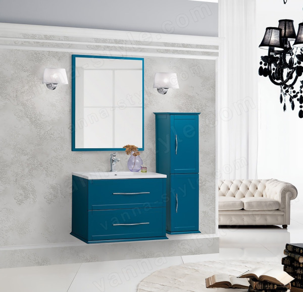 Тумба с раковиной Cezares Tiffany 00-00012648 75x56 подвесная, голубой залив 75x56 подвесная, голубой залив