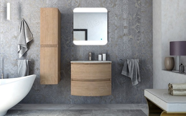 Тумба с раковиной Cezares Vague 00-00012770 70x56 подвесная, дуб табачный 70x56 подвесная, дуб табачный