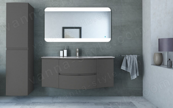 Тумба с раковиной Cezares Vague 00-00012791 138x56 подвесная, серо-коричневая матовая 138x56 подвесная, серо-коричневая матовая