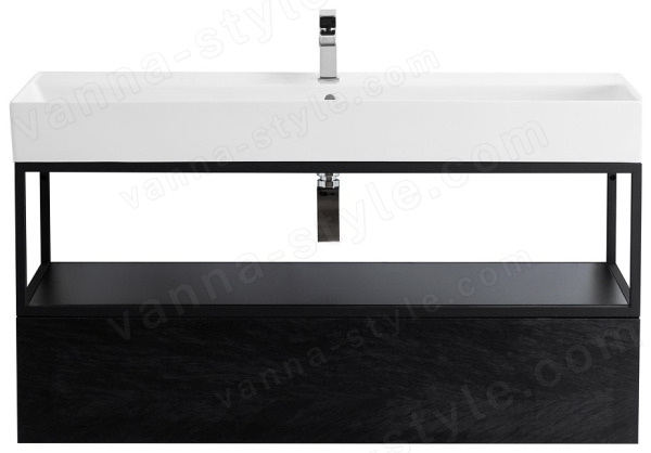 Консоль с раковиной Cezares Cadro 00-00011440 100x43 подвесная, черная 100x43 подвесная, черная