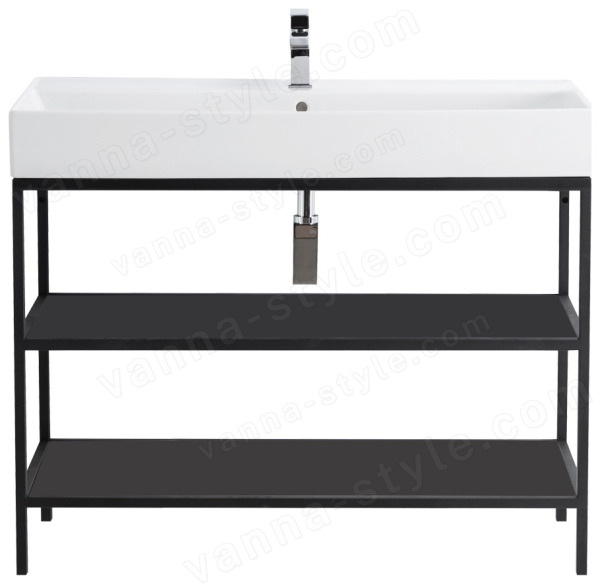 Консоль с раковиной Cezares Cadro 00-00011446 80x86 напольная, черная 80x86 напольная, черная