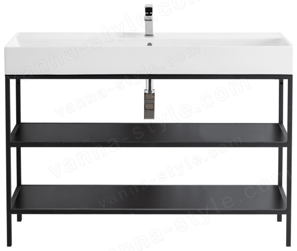 Консоль с раковиной Cezares Cadro 00-00011448 120x86 напольная, черная 120x86 напольная, черная