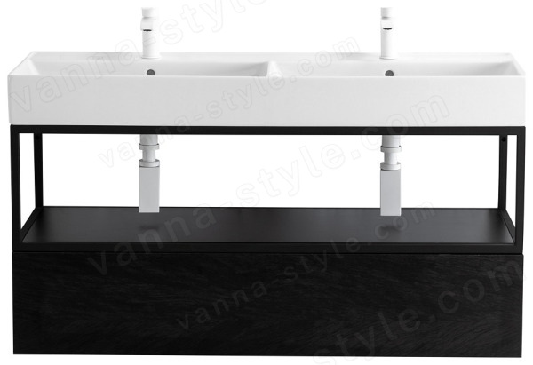 Консоль с раковиной Cezares Cadro 00-00012910 120x43 подвесная, черная 120x43 подвесная, черная
