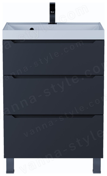 Тумба под раковину Uperwood Tanos 291020332 60x45 напольная, черная, 3 ящика 60x45 напольная, черная, 3 ящика