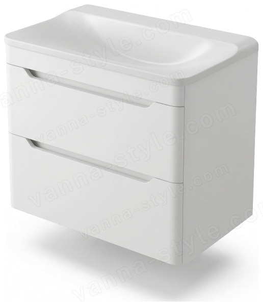 Тумба с раковиной Uperwood Ocean KOcean80w 80x45 подвесная, белая 80x45 подвесная, белая