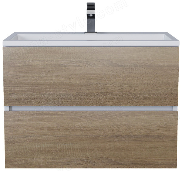 Тумба под раковину Uperwood Barsa 2930205156 70x45 подвесная, белая/дуб сонома 70x45 подвесная, белая/дуб сонома
