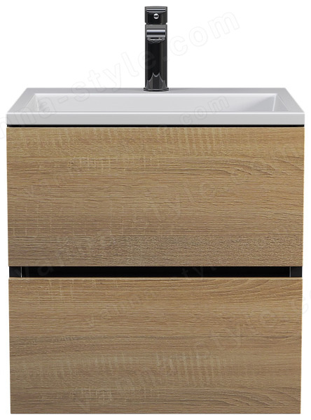 Тумба под раковину Uperwood Barsa 2937205252 50x45 подвесная, черная/дуб сонома 50x45 подвесная, черная/дуб сонома