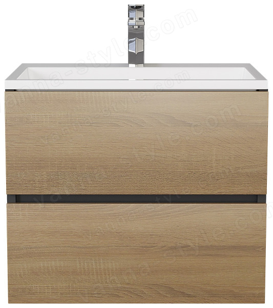 Тумба под раковину Uperwood Barsa 2930205257 60x45 подвесная, черная/дуб сонома 60x45 подвесная, черная/дуб сонома