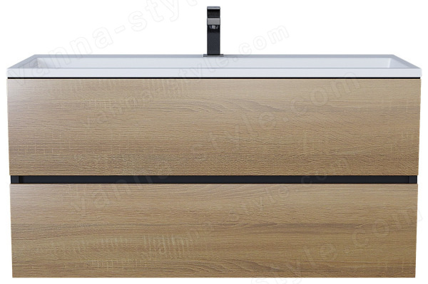 Тумба под раковину Uperwood Barsa 293020540 100x45 подвесная, черная/дуб сонома 100x45 подвесная, черная/дуб сонома