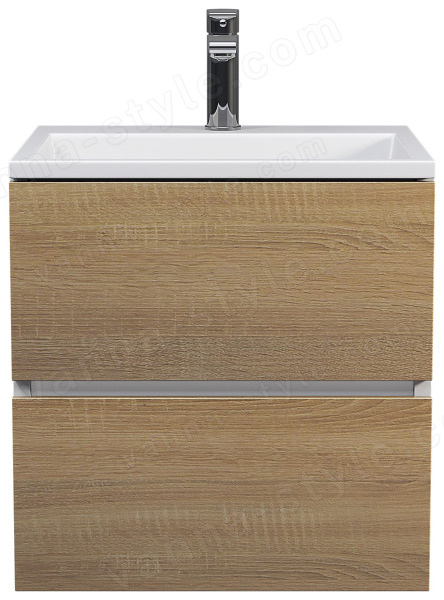 Тумба с раковиной Uperwood Barsa 29830205646 50x45, раковина белая подвесная тумба белая/дуб соно 50x45, раковина белая подвесная тумба белая/дуб сонома