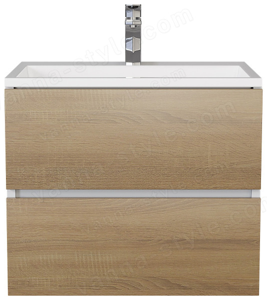 Тумба с раковиной Uperwood Barsa 2930205646 60x45, раковина белая подвесная тумба белая/дуб соном 60x45, раковина белая подвесная тумба белая/дуб сонома
