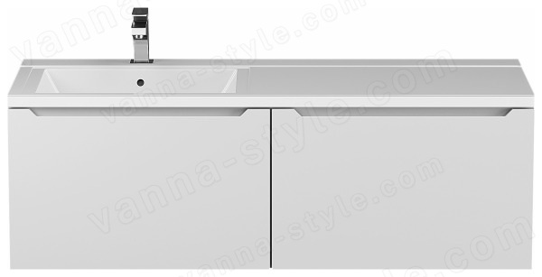 Тумба с раковиной Uperwood Tanos 291021017 120x48 подвесная, левая, белая 120x48 подвесная, левая, белая