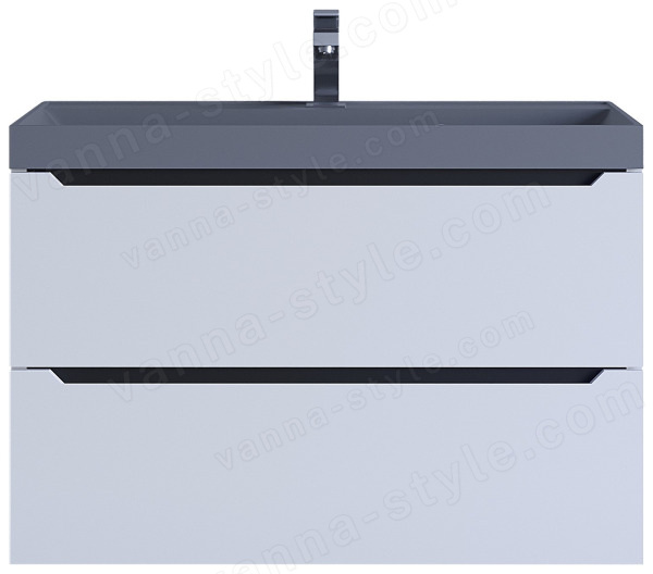 Тумба с раковиной Uperwood Tanos-Classic Quartz 3930421702 80x45, белая графит/бетон 80x45, белая графит/бетон
