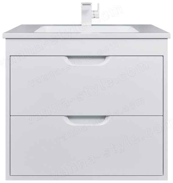 Тумба с раковиной Uperwood Modul 393020548 65x45 подвесная, матовая, белая 65x45 подвесная, матовая, белая