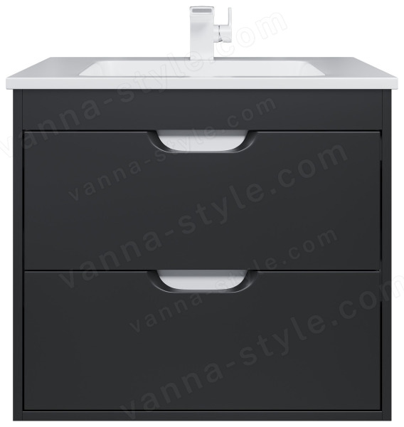 Тумба с раковиной Uperwood Modul 393020549 65x45 подвесная, матовая, черная 65x45 подвесная, матовая, черная