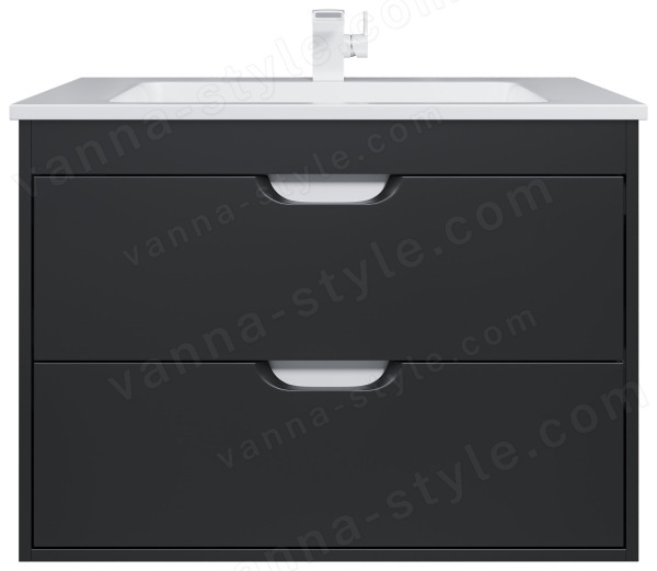 Тумба с раковиной Uperwood Modul 393020551 80x45 подвесная, матовая, черная 80x45 подвесная, матовая, черная