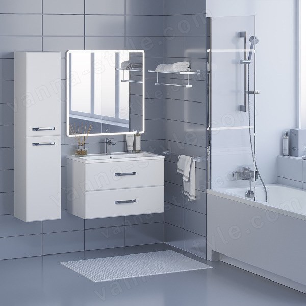 Тумба с раковиной Uperwood Foster 291020531 80x45 подвесная, белая 80x45 подвесная, белая