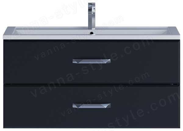 Тумба с раковиной Uperwood Foster 291020538 100x45 подвесная, черная 100x45 подвесная, черная